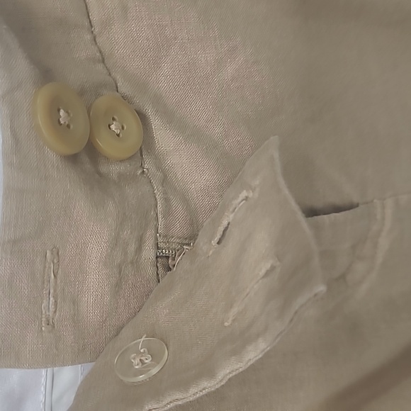 Walking Shorts Washable Linen blend Mark Eisen khaki Beige Preppy - Picture 4 of 7